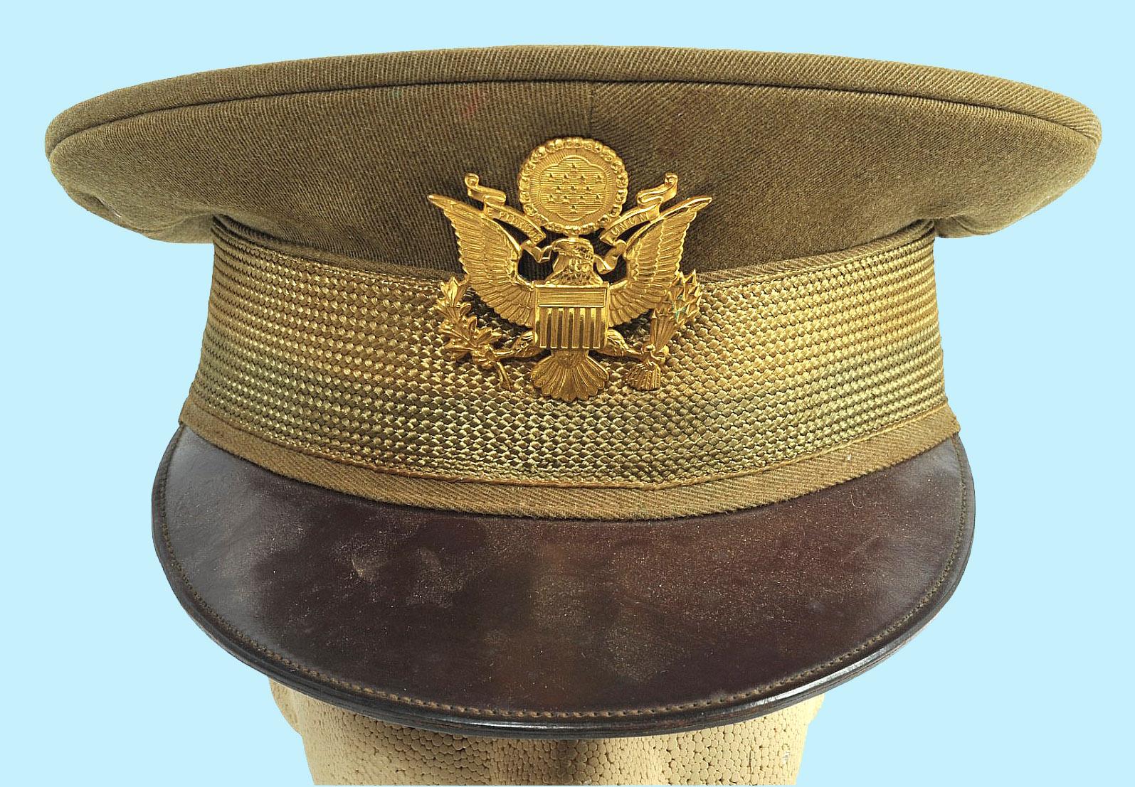 US Army WWI-WWII era Officers Dress Visor Hat (A)