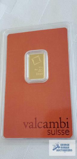 Valcambi suisse gold bars, weight 2.5 G Quantity 4