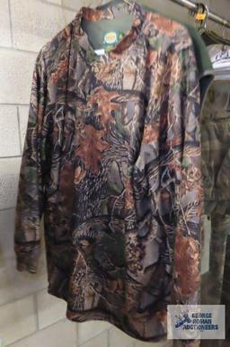 Columbia vest and two Cabela's hunting jackets