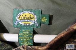 Columbia vest and two Cabela's hunting jackets