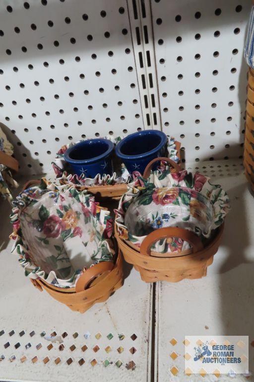 Longaberger assorted small baskets and star pottery