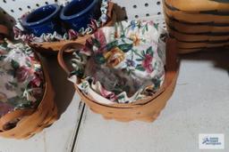 Longaberger assorted small baskets and star pottery