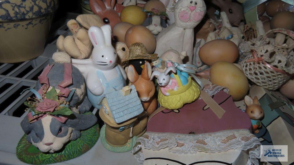 lot of Easter decorations and domed touch lights