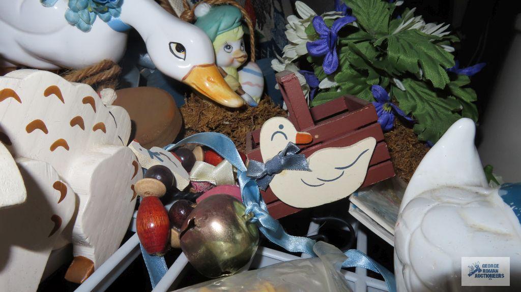 Assorted animal figurine decorations and etc