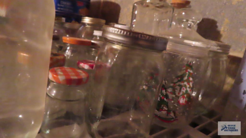 lot of mason jars and other jars