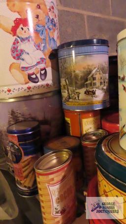 lot of assorted tins