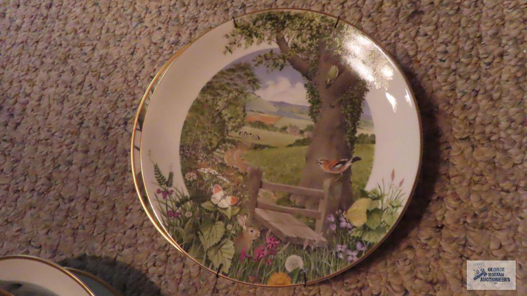Assorted Franklin Porcelain wildlife plates