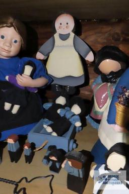 Wooden Amish figurines