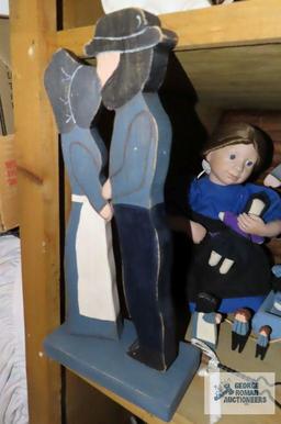 Wooden Amish figurines