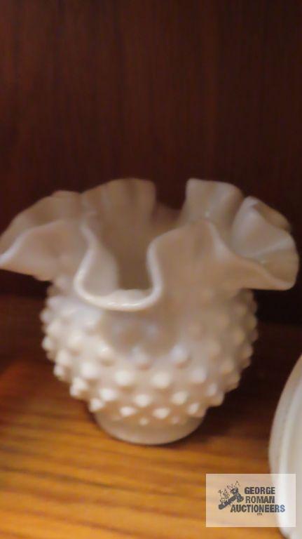 Fenton vases and bowl