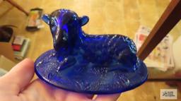 Cobalt blue lamb on nest