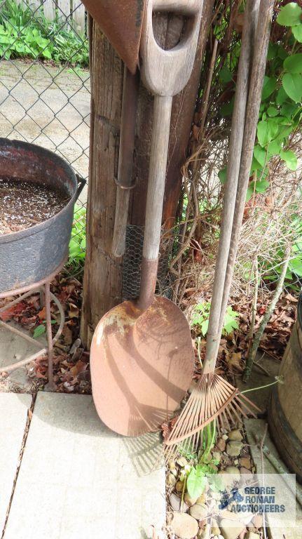 Lot of antique wooden tools and etc