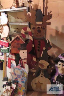 Various Christmas wooden decorations