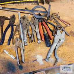 Lot of hand tools, cutters, pliers and etc