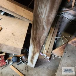 Wooden workbench with drawer