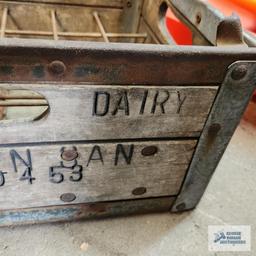 1953 Baetz...Dairy wooden and metal milk crate