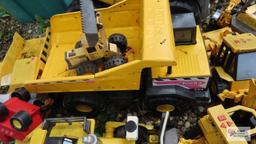 Lot of Tonka trucks and other toys