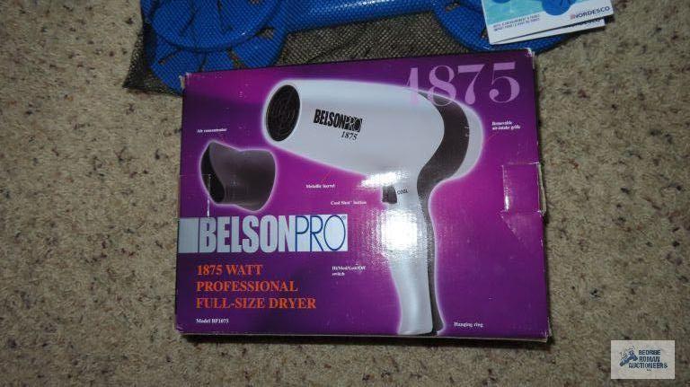 Upper body toner and professional full-size hairdryer