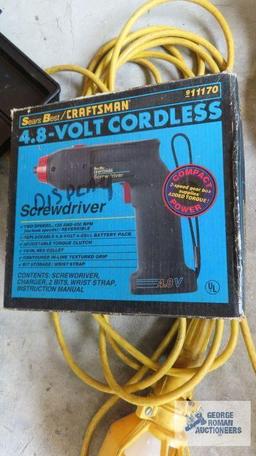 Craftsman cordless screwdriver and drop light