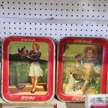 Two Coca Cola vintage trays