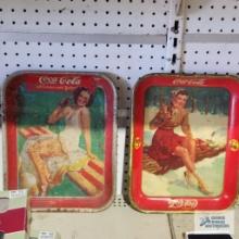 Two Coca Cola vintage trays