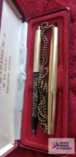 Arpege 14kt gold filigree pen...and other pen in same case