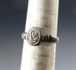 Very nice 3/4" Heart Ring in very good condition.White Springs Site in Geneva, New York.