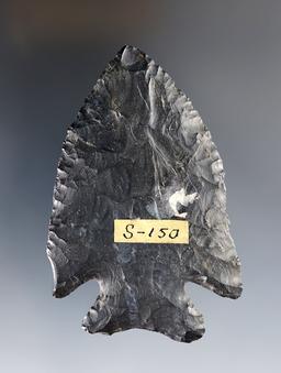 3 1/16" Archaic Cornernotch - nicely patinated Coshocton Flint. Found in Ohio. Ex. Luther Smith.