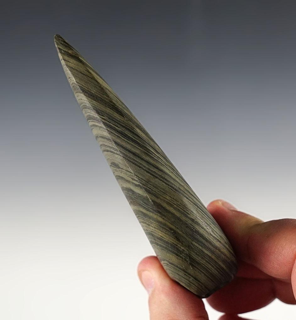 4" x 2 1/2" Geniculate made from Slate. Found in the Michigan / Indiana area. Pictured!