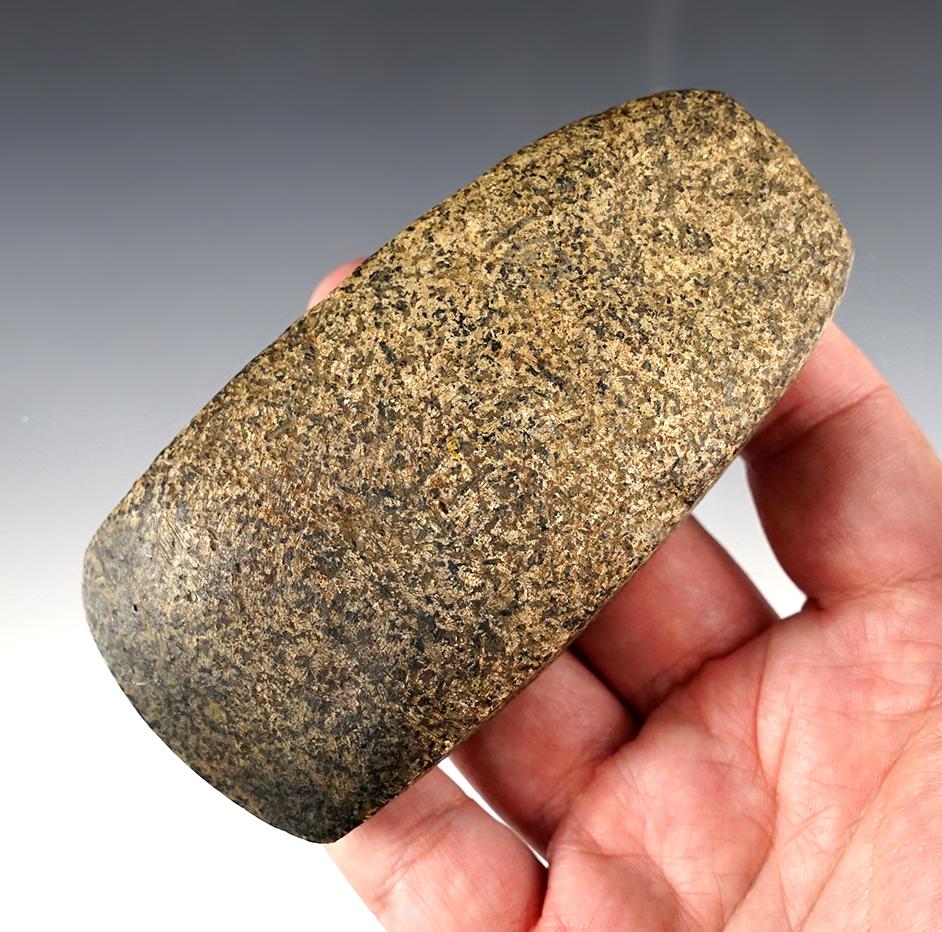 4 1/2" Celt made from Hardstone with a nicely polished bit. Found in Jefferson Co., Ohio.