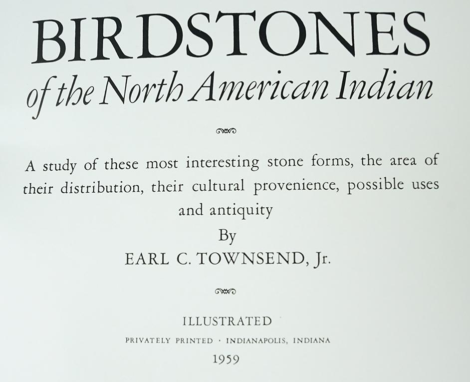 Hardcover Book: "Birdstones of the North American Indian" by Earl Townsend, Jr.