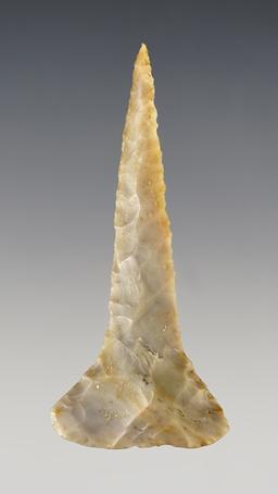 Exceptional flaking on this 3" Archaic Drill made from Flint Ridge Flint. Found in Ohio.