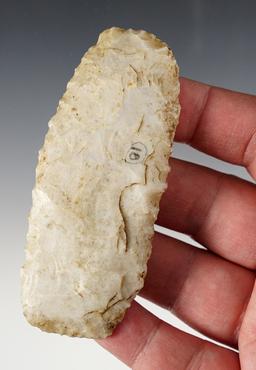 Nicely made 3 5/8" rectangular Paleo Knife found in Ohio. Made from Flint Ridge Flint.