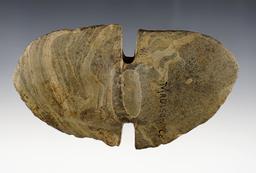 5 1/2" Double Notched Butterfuly Bannerstone - Madison Co., Indiana. Pictured. Ex. Knoblock.