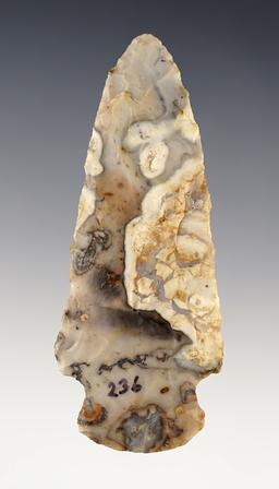 3 1/4" Hopewell made from beautiful Flint Ridge Flint, found in Ohio.