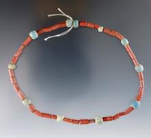 12" Strand of Tubular and Barrel Beads - Dann Site in Lima, Monroe Co., New York.