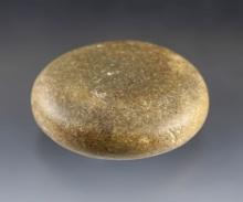 2 3/16" Biscuit Discoidal made from Hardstone. Found in Champaign, Illinois.
