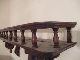 Victorian Carved Display Shelf with Spindle Rail