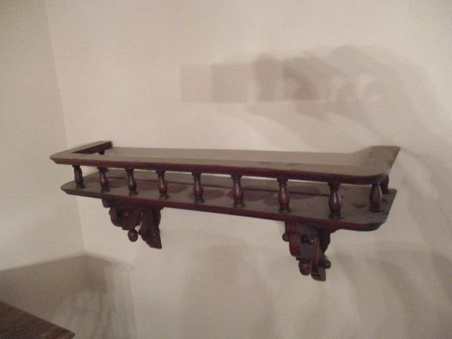 Victorian Carved Display Shelf with Spindle Rail