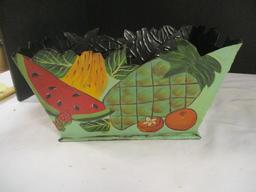 Metal Fruit Painted Planter