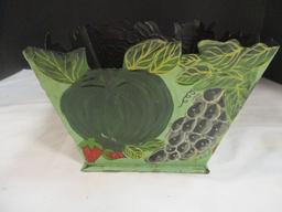 Metal Fruit Painted Planter