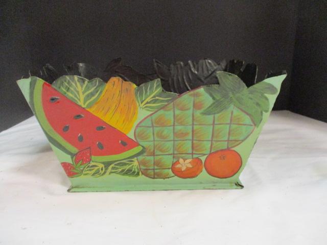 Metal Fruit Painted Planter