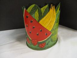 Metal Fruit Painted Oval Can