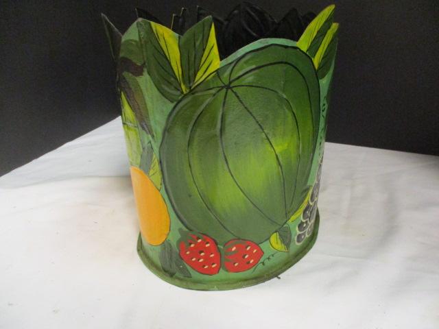 Metal Fruit Painted Oval Can