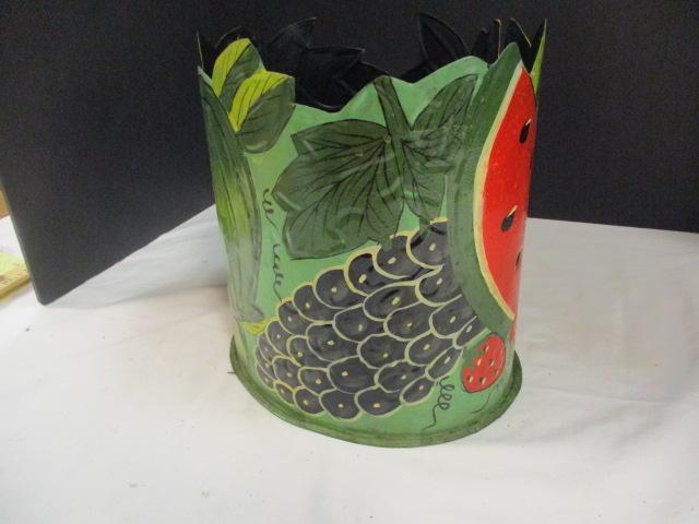 Metal Fruit Painted Oval Can