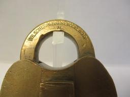 Vintage Boston & Maine Railroad Solid Brass Padlock with Key