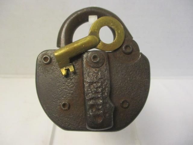 Antique Seaboard Coastline Railroad Pad Lock with Key