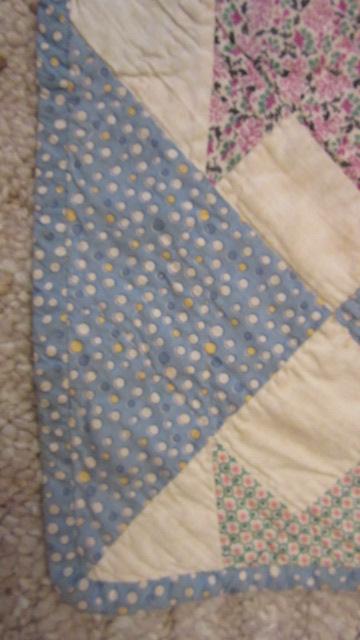 Vintage Hand Stitched "Basket" Pattern Quilt