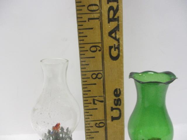 Green Oil Lamps (Lot of 2)