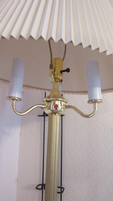 Restored Floor Lamp with Marble Accent Base